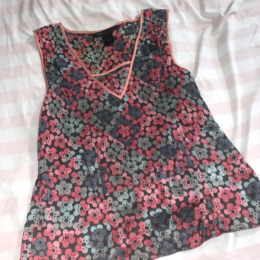 MARC JACOBS RUNWAY SILK FLOWER TANK
